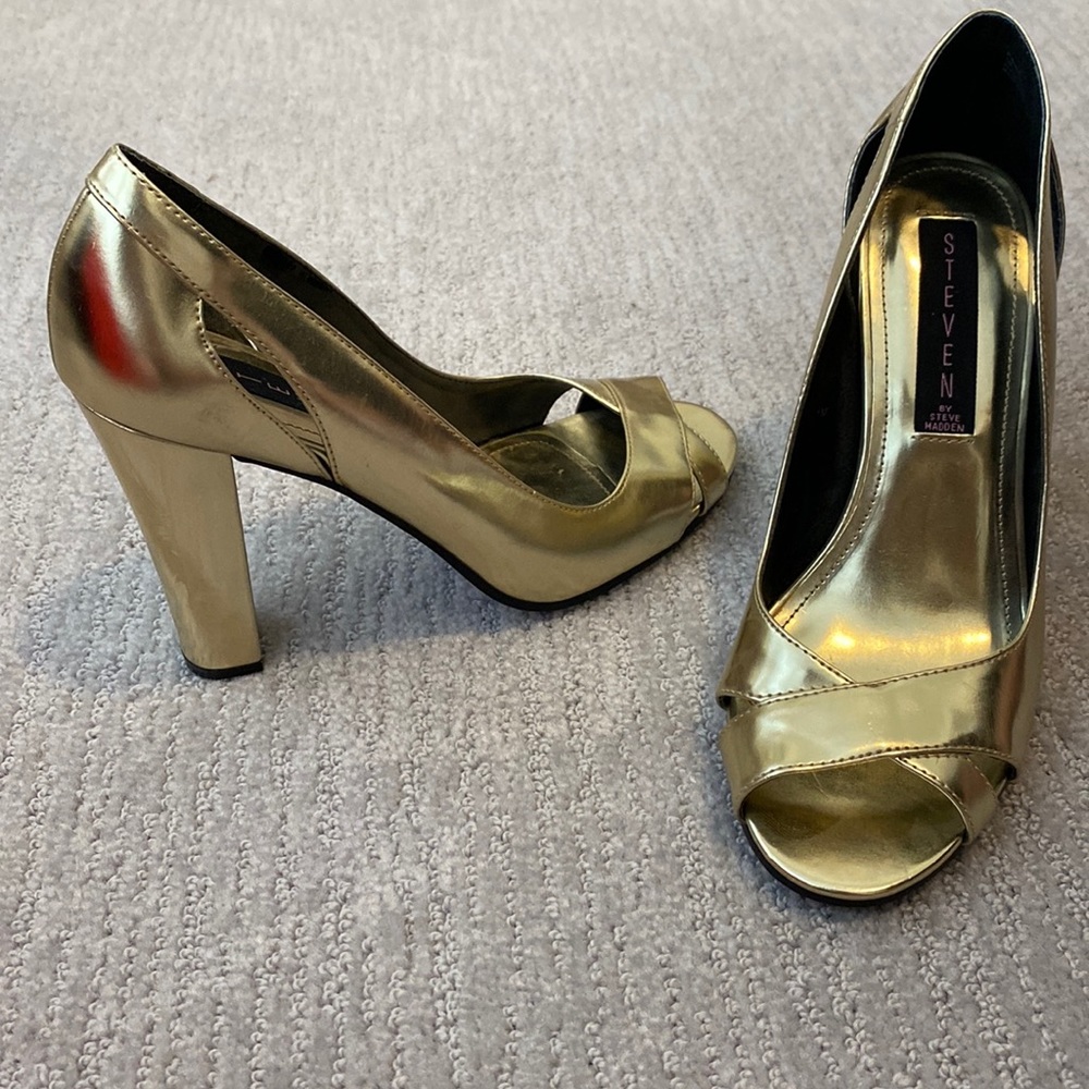 Steven by Steve Madden Gold High Heels - Size: 6.5